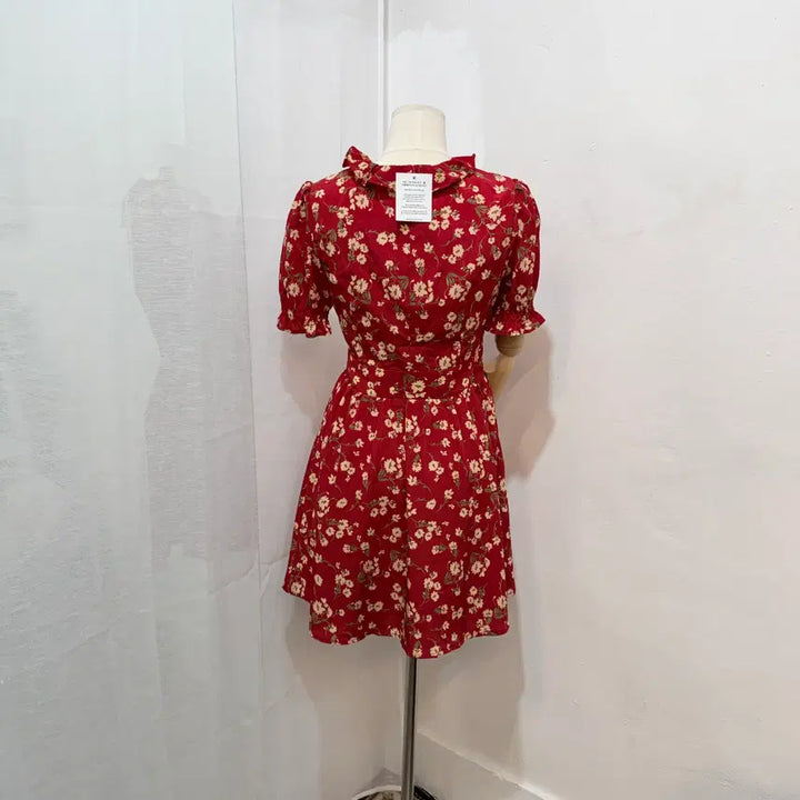 [BUNJANG] S Flower Red Mini Dress / (S)플라워 레드 미니원피스 휴양지원피스 여름원피스 1370