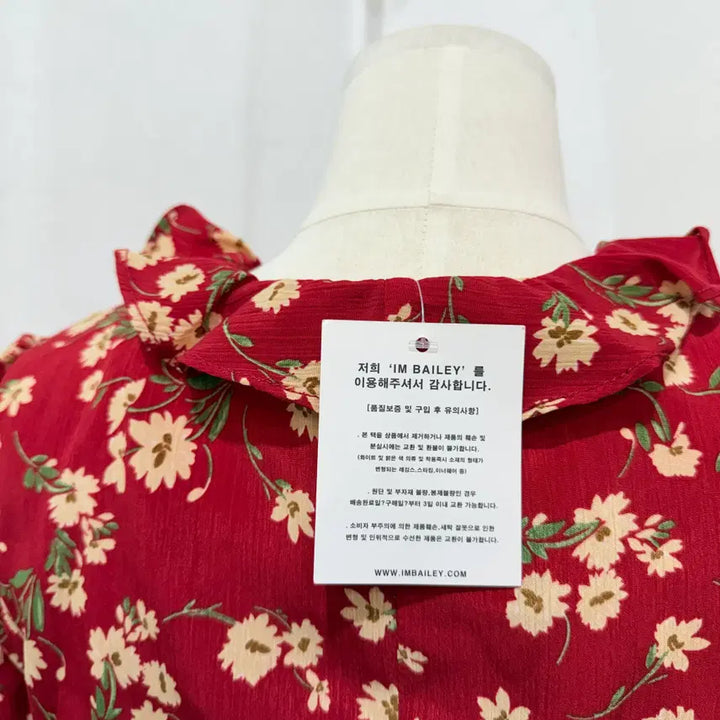 [BUNJANG] S Flower Red Mini Dress / (S)플라워 레드 미니원피스 휴양지원피스 여름원피스 1370
