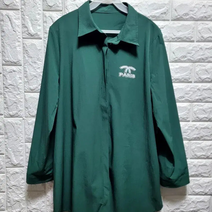 [BUNJANG] Green Spandex Shirt / 그린 바스락 스판 셔츠
