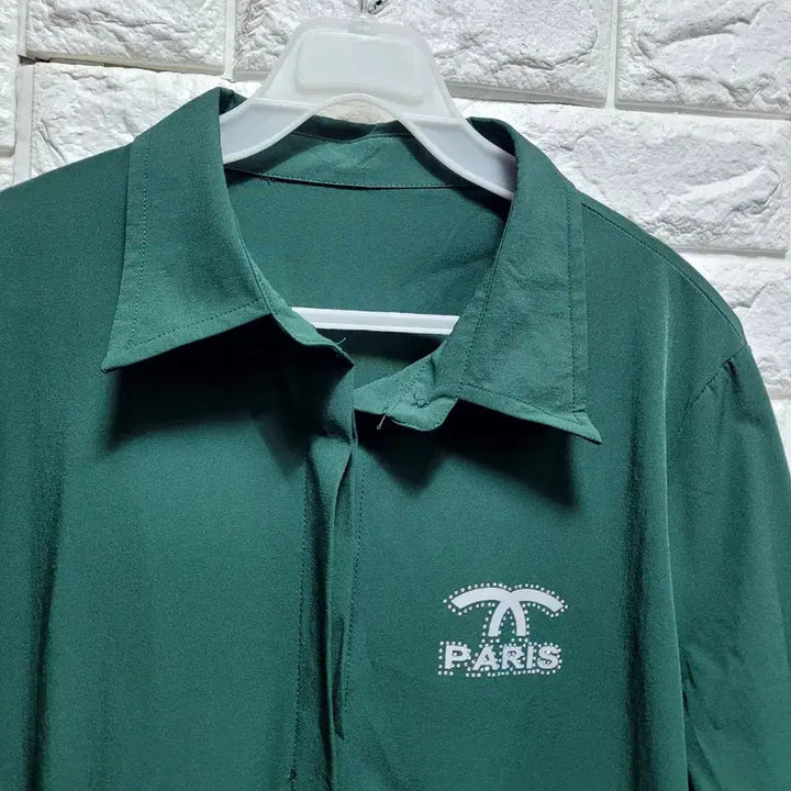 [BUNJANG] Green Spandex Shirt / 그린 바스락 스판 셔츠