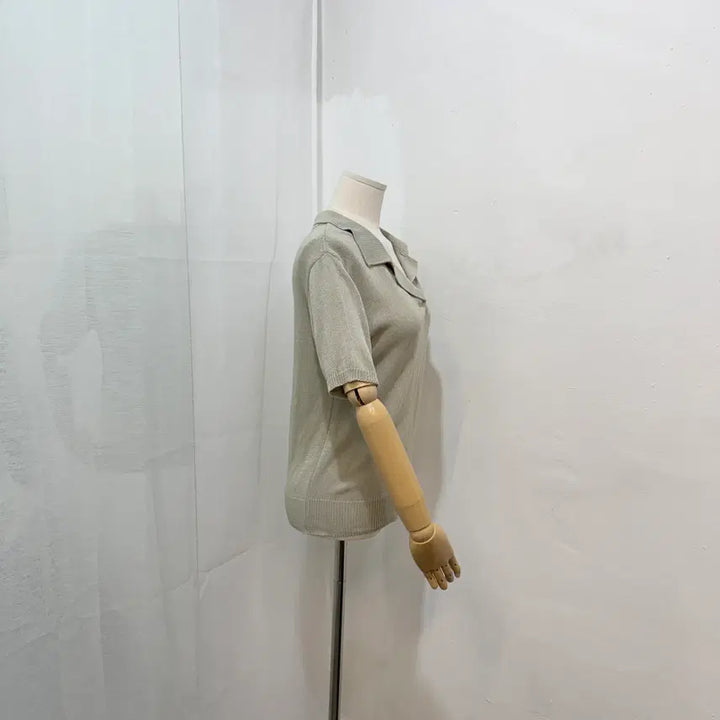 [BUNJANG] Karanit V-Neck Knit Top / 카라니트 반팔니트 브이넥니트 1499