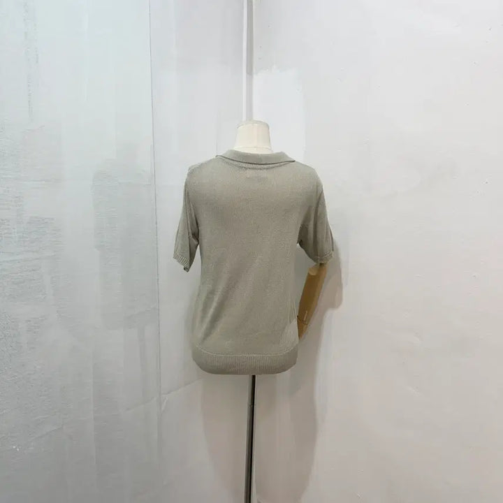 [BUNJANG] Karanit V-Neck Knit Top / 카라니트 반팔니트 브이넥니트 1499