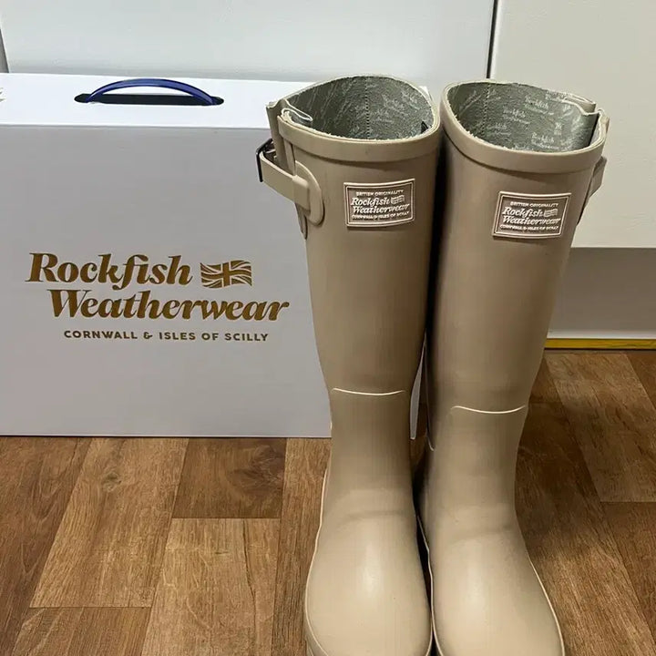 [BUNJANG] Rockfish Weatherwear Pink Beige Rain Boots / 락피쉬웨더웨어 핑크베이지 레인부츠