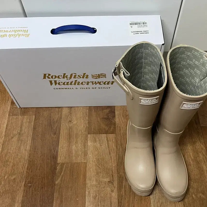 [BUNJANG] Rockfish Weatherwear Pink Beige Rain Boots / 락피쉬웨더웨어 핑크베이지 레인부츠