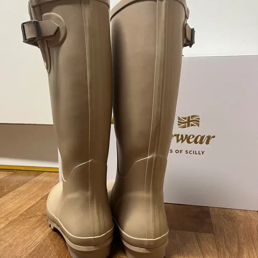 [BUNJANG] Rockfish Weatherwear Pink Beige Rain Boots / 락피쉬웨더웨어 핑크베이지 레인부츠