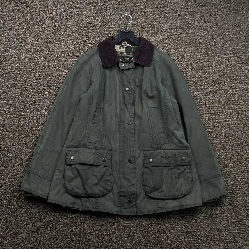 [BUNJANG] Barbour Corduroy Collar Wax Jacket / 바버 코듀로이 카라 왁스 자켓