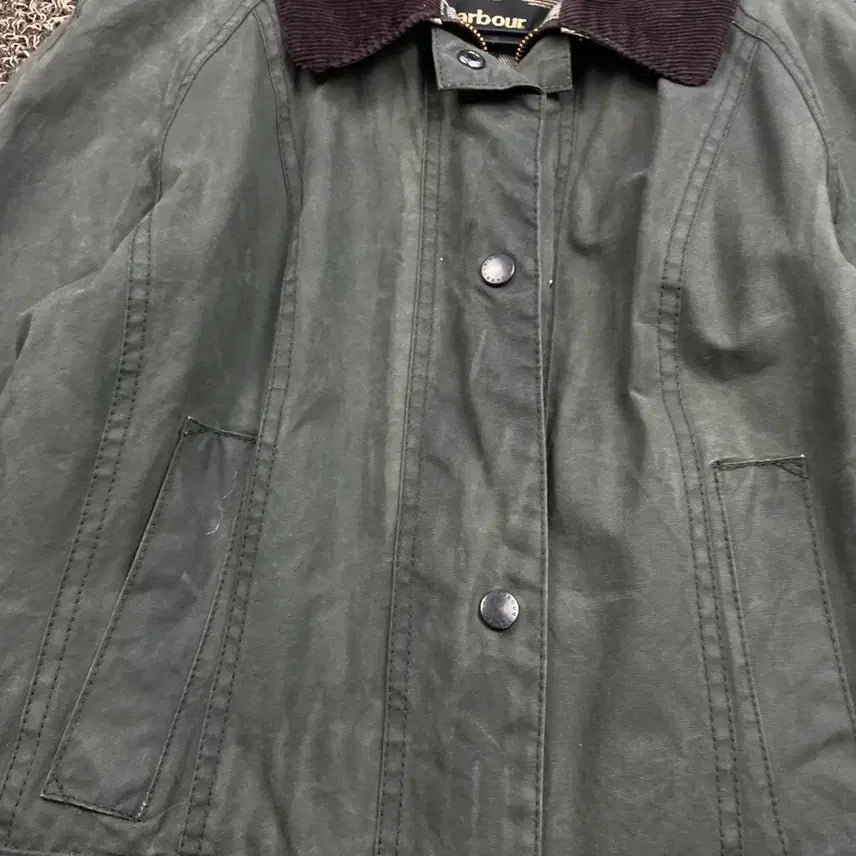 [BUNJANG] Barbour Corduroy Collar Wax Jacket / 바버 코듀로이 카라 왁스 자켓