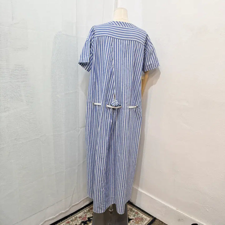[BUNJANG] Striped Long Dress Summer Oversized Loose Fit Dress / 스트라이프 롱원피스 롱드레스 여름원피스 오버핏 루즈핏 2234