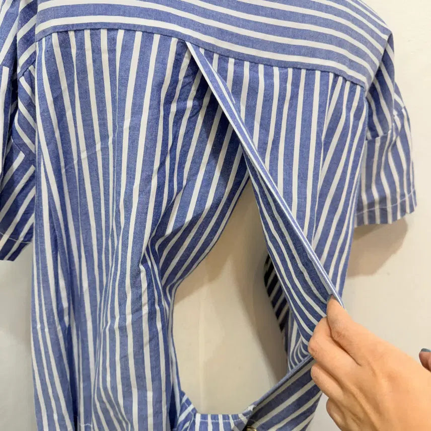 [BUNJANG] Striped Long Dress Summer Oversized Loose Fit Dress / 스트라이프 롱원피스 롱드레스 여름원피스 오버핏 루즈핏 2234