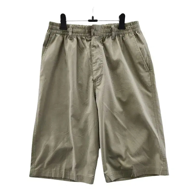 [BUNJANG] Vintage Bending Casual Work Khaki Shorts L / 빈티지 밴딩 캐주얼 워크 카키 반바지 L