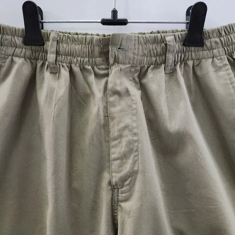 [BUNJANG] Vintage Bending Casual Work Khaki Shorts L / 빈티지 밴딩 캐주얼 워크 카키 반바지 L