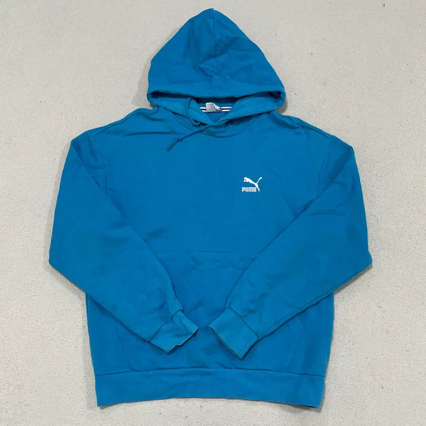 [BUNJANG] Puma Sky Blue EMD Logo Hoodie / S 푸마 스카이블루 EMD 로고 후드티셔츠 0417-2