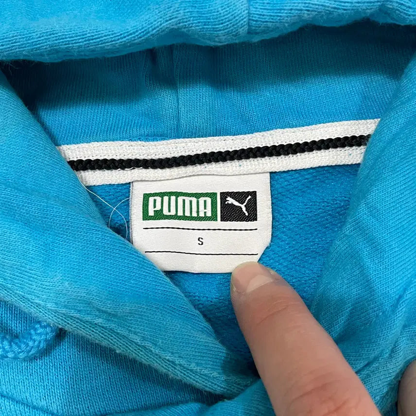 [BUNJANG] Puma Sky Blue EMD Logo Hoodie / S 푸마 스카이블루 EMD 로고 후드티셔츠 0417-2