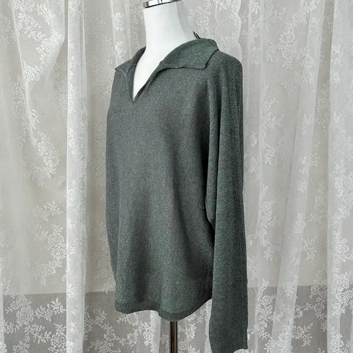 [BUNJANG] Karl Lagerfeld Glitter Knit Sweater / S) 새상품 칼라거펠트 글리터 니트 그린