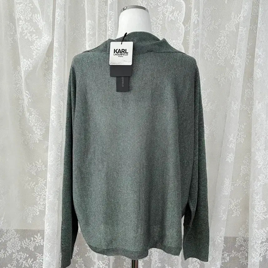 [BUNJANG] Karl Lagerfeld Glitter Knit Sweater / S) 새상품 칼라거펠트 글리터 니트 그린
