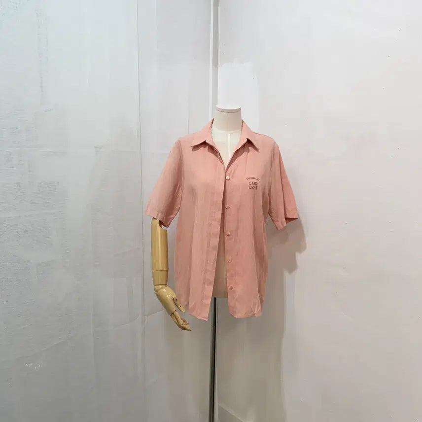 [BUNJANG] Sculptor Pink Short-Sleeved Shirt / 스컬프터 핑크셔츠 반팔남방 반팔셔츠 2253