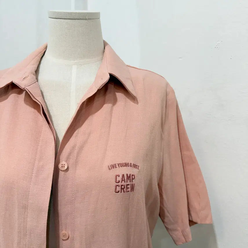[BUNJANG] Sculptor Pink Short-Sleeved Shirt / 스컬프터 핑크셔츠 반팔남방 반팔셔츠 2253