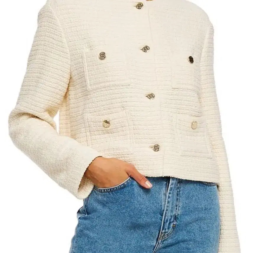 [BUNJANG] Maje Tweed Jacket / 마쥬 트위드 자켓 / maje 아이보리 트위드 자켓