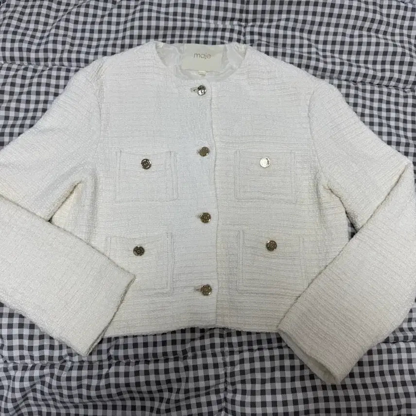 [BUNJANG] Maje Tweed Jacket / 마쥬 트위드 자켓 / maje 아이보리 트위드 자켓