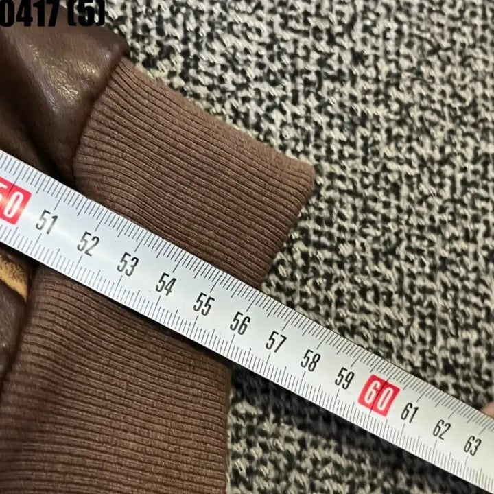 [BUNJANG] Vintage Brown Leather Bomber Jacket / 빈티지 브라운 레더 자켓 봄버 스타일