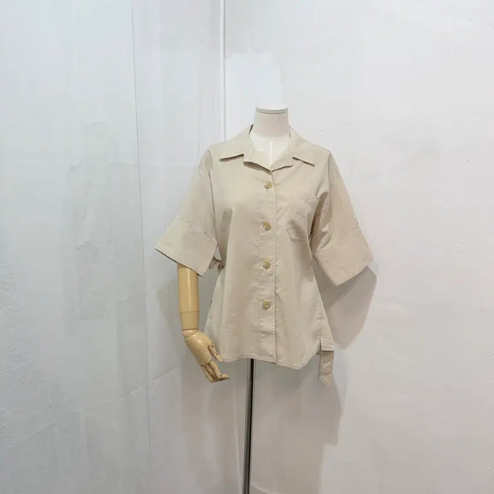 [BUNJANG] Derek Lam Beige Linen Blend Short Sleeve Jacket / Derek lam 베이지반팔셔츠 반팔자켓 린넨자켓 2254