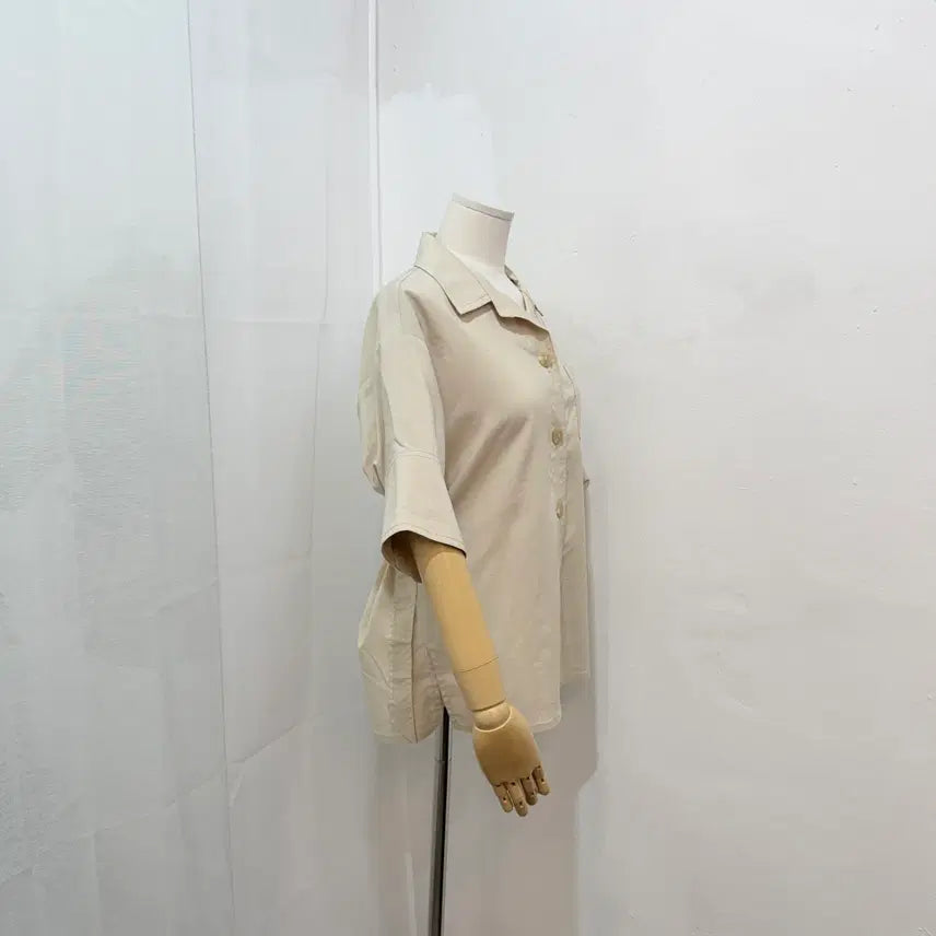 [BUNJANG] Derek Lam Beige Linen Blend Short Sleeve Jacket / Derek lam 베이지반팔셔츠 반팔자켓 린넨자켓 2254