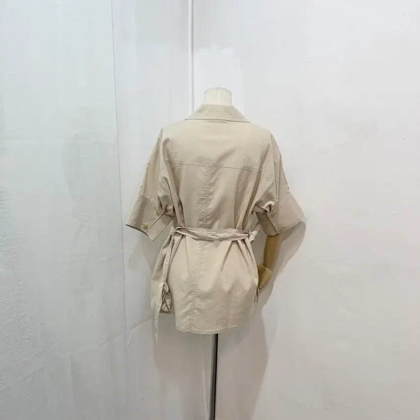 [BUNJANG] Derek Lam Beige Linen Blend Short Sleeve Jacket / Derek lam 베이지반팔셔츠 반팔자켓 린넨자켓 2254