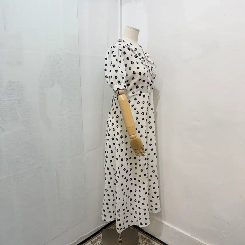 [BUNJANG] Mimosa Beauty Flower White Long Dress / 미모사뷰티 플라워 화이트 롱드레스 롱원피스 2257