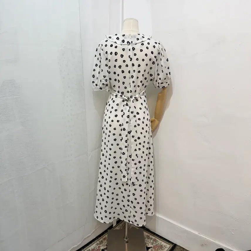 [BUNJANG] Mimosa Beauty Flower White Long Dress / 미모사뷰티 플라워 화이트 롱드레스 롱원피스 2257