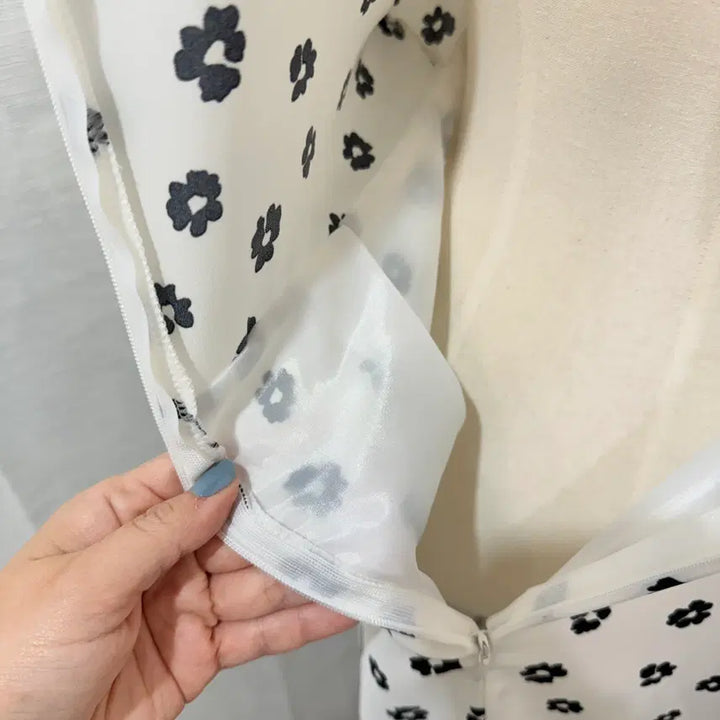[BUNJANG] Mimosa Beauty Flower White Long Dress / 미모사뷰티 플라워 화이트 롱드레스 롱원피스 2257