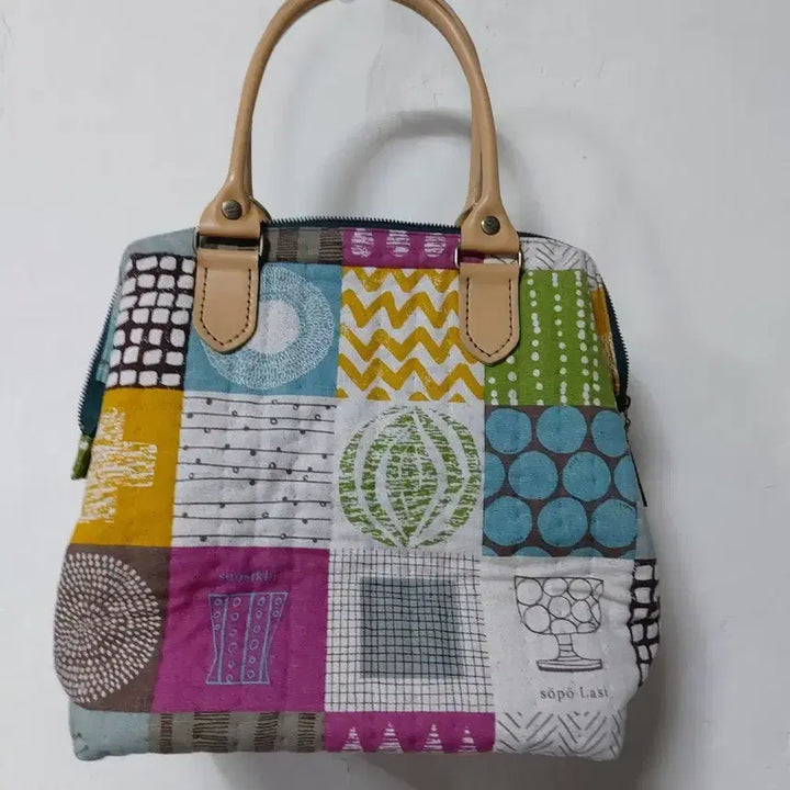 [BUNJANG] Patchwork Pattern Tote Bag / 패치워크 패턴 토트백 가방