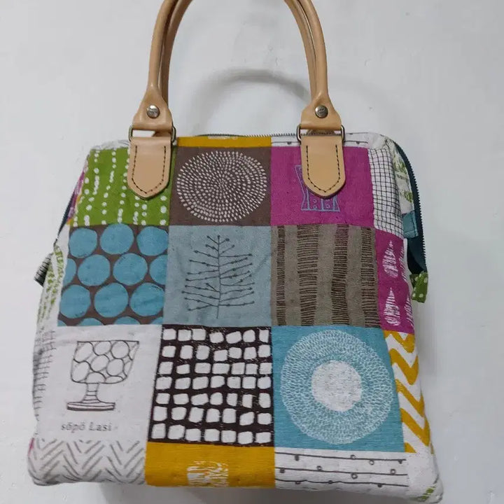 [BUNJANG] Patchwork Pattern Tote Bag / 패치워크 패턴 토트백 가방
