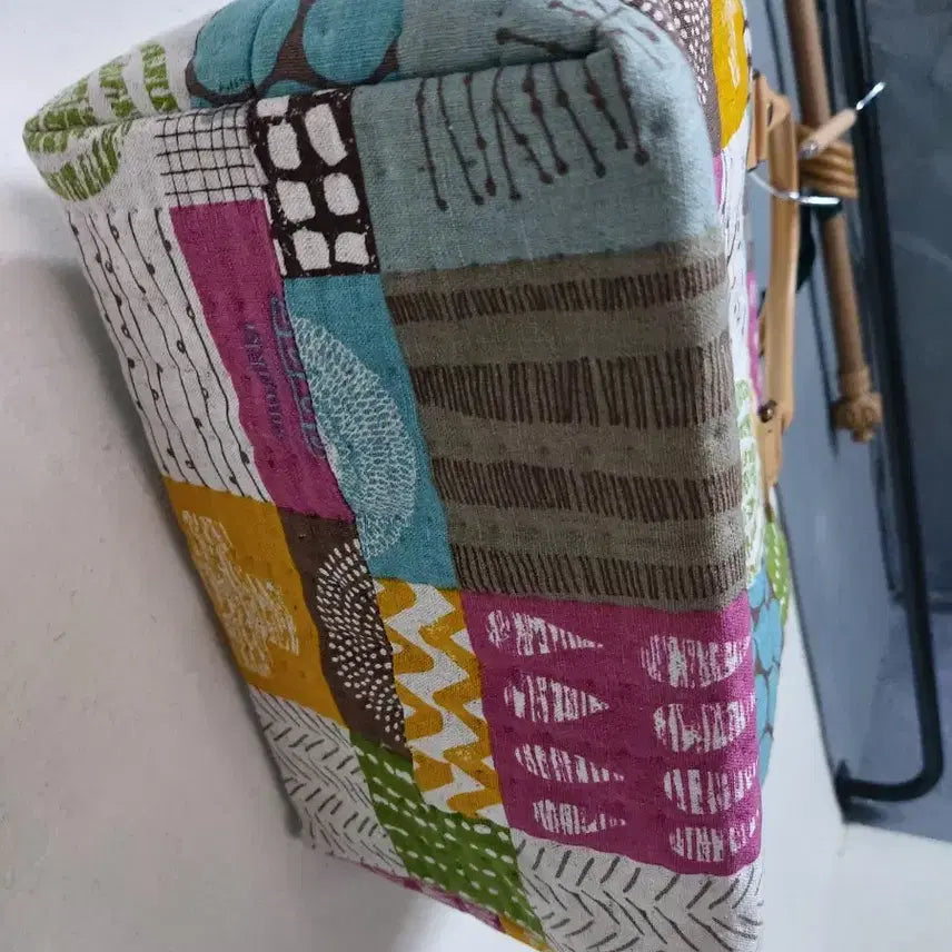 [BUNJANG] Patchwork Pattern Tote Bag / 패치워크 패턴 토트백 가방