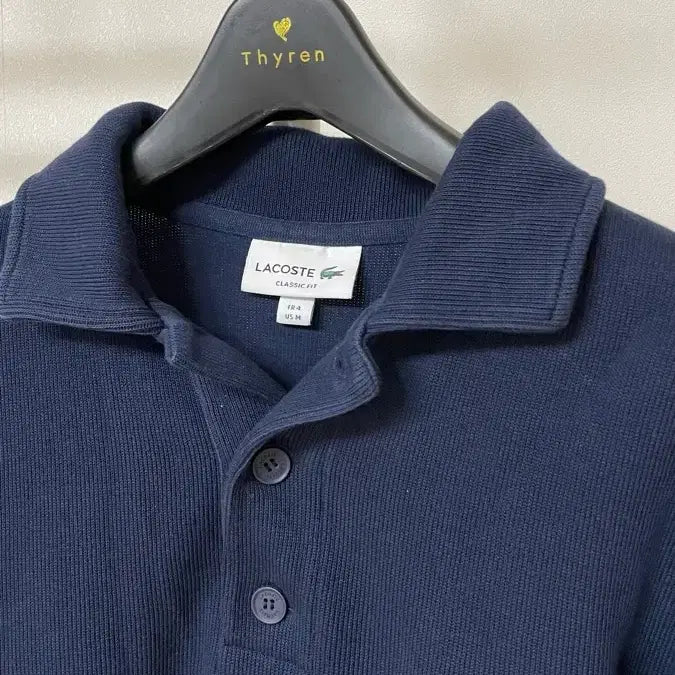[BUNJANG] Lacoste Navy Polo Knit Shirt M / 라코스테 네이비 카라 반팔 니트 M