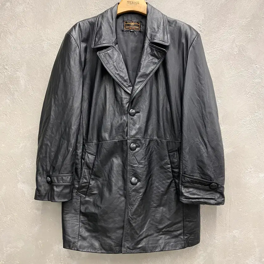 [BUNJANG] Vintage Cowhide Leather Coat / [XL] 90s Vintage 빈티지 소가죽 레더 코트