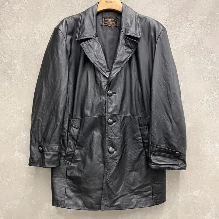 [BUNJANG] Vintage Cowhide Leather Coat / [XL] 90s Vintage 빈티지 소가죽 레더 코트