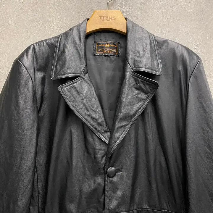 [BUNJANG] Vintage Cowhide Leather Coat / [XL] 90s Vintage 빈티지 소가죽 레더 코트