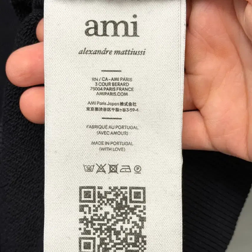 [BUNJANG] AMI Small Heart Sweatshirt Black XL / 아미 스몰하트 맨투맨 블랙 XL