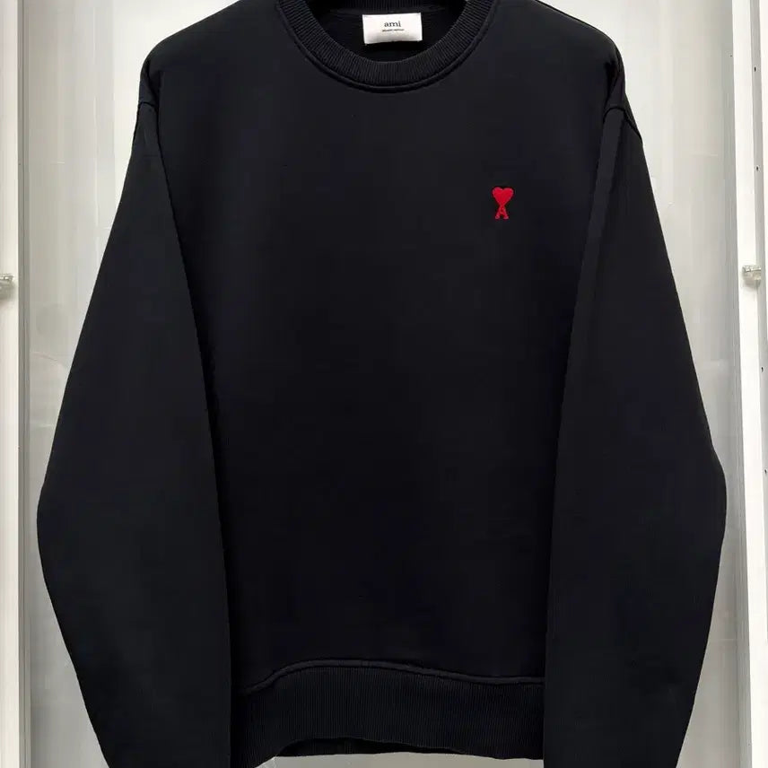 [BUNJANG] AMI Small Heart Sweatshirt Black XL / 아미 스몰하트 맨투맨 블랙 XL