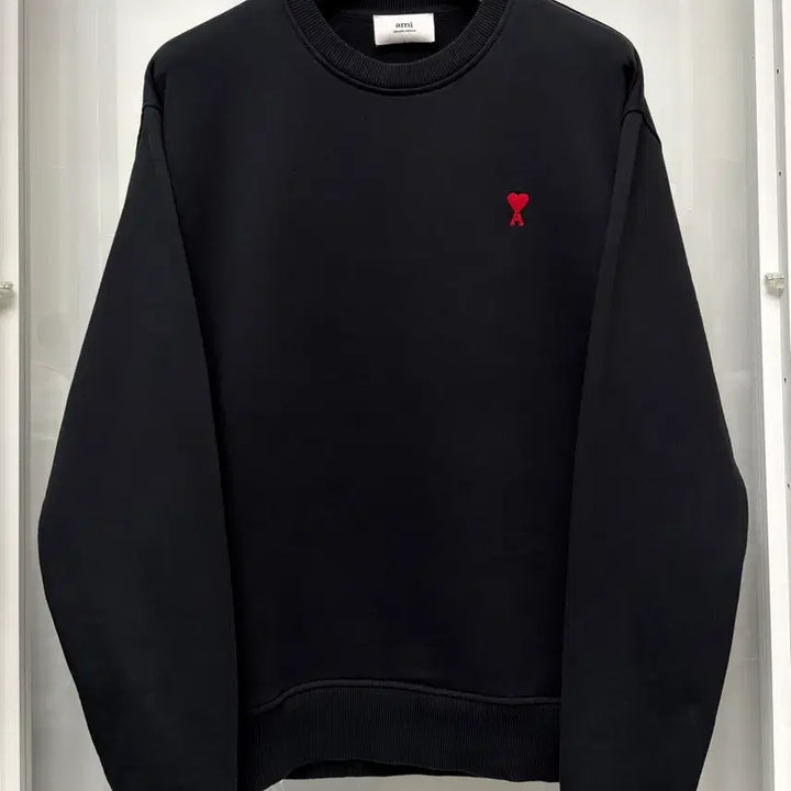 [BUNJANG] AMI Small Heart Sweatshirt Black XL / 아미 스몰하트 맨투맨 블랙 XL