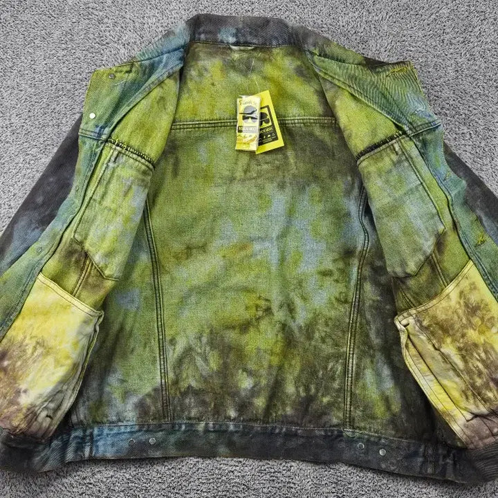 [BUNJANG] Wrangler Denim Trucker Jacket Dyed Custom (XL Estimated) / 랭글러 데님 트러커 자켓 다잉 커스텀 ( XL추정 ) / 11879