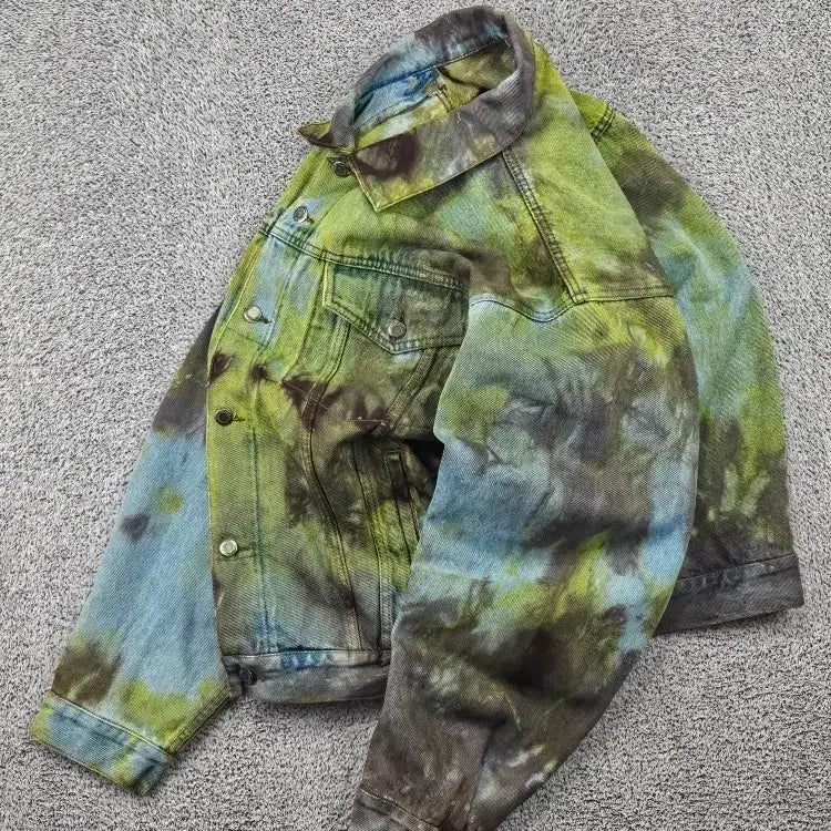 [BUNJANG] Wrangler Denim Trucker Jacket Dyed Custom (XL Estimated) / 랭글러 데님 트러커 자켓 다잉 커스텀 ( XL추정 ) / 11879
