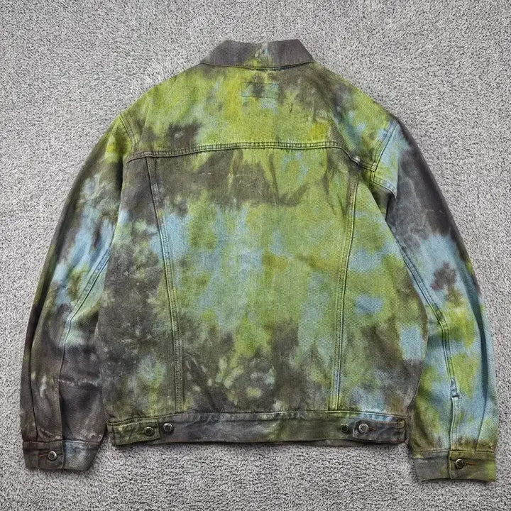 [BUNJANG] Wrangler Denim Trucker Jacket Dyed Custom (XL Estimated) / 랭글러 데님 트러커 자켓 다잉 커스텀 ( XL추정 ) / 11879