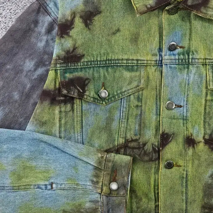 [BUNJANG] Wrangler Denim Trucker Jacket Dyed Custom (XL Estimated) / 랭글러 데님 트러커 자켓 다잉 커스텀 ( XL추정 ) / 11879