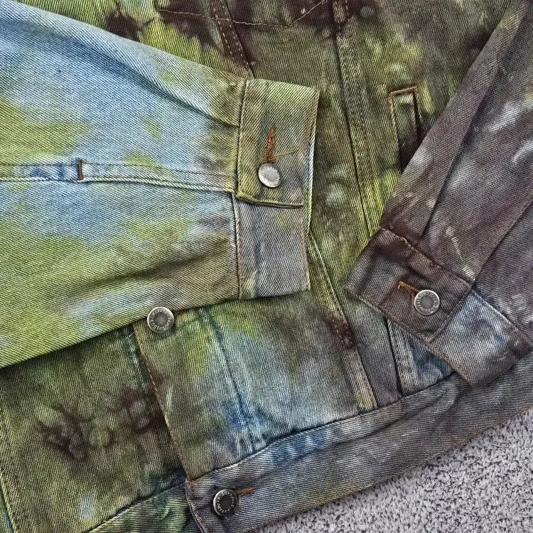 [BUNJANG] Wrangler Denim Trucker Jacket Dyed Custom (XL Estimated) / 랭글러 데님 트러커 자켓 다잉 커스텀 ( XL추정 ) / 11879