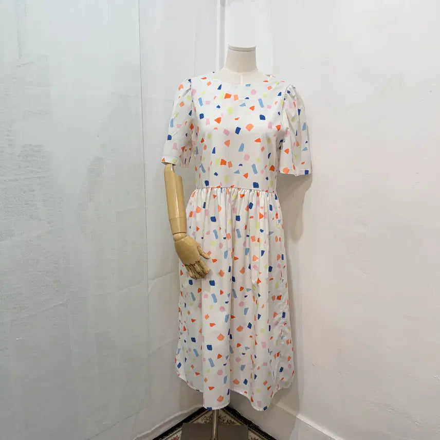 [SOLD OUT] 알록달록 라운드 롱원피스 롱드레스 도형 기하학 2258