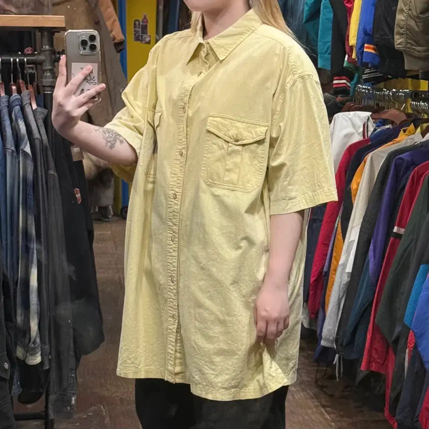 [BUNJANG] Carhartt Short Sleeve Shirt Yellow / [HI] 칼하트 반팔셔츠 옐로우
