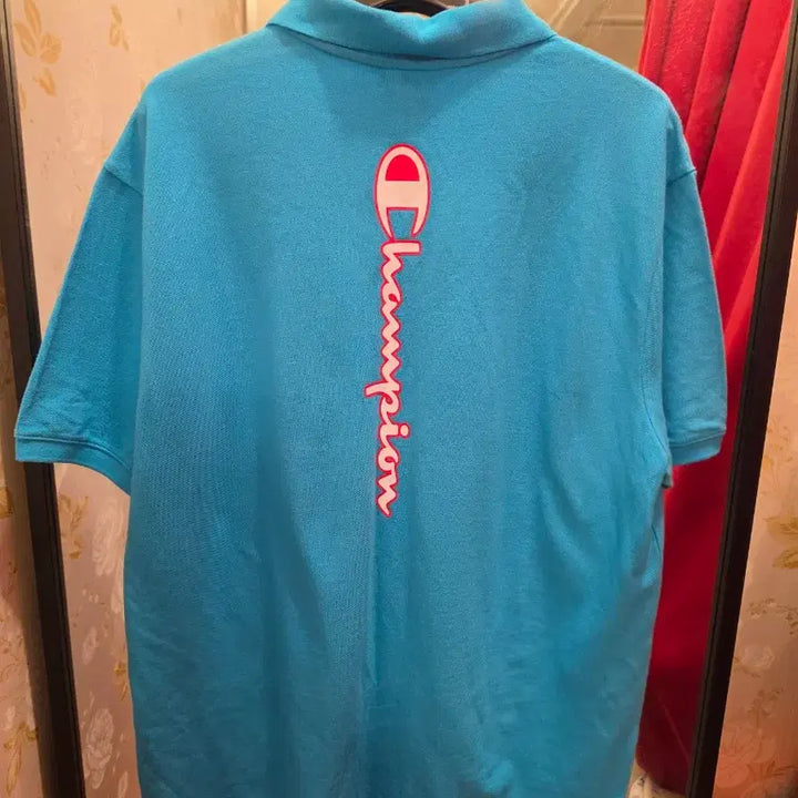 [BUNJANG] Champion Big Logo Polo Shirt / 7/48 CHAMPION 챔피온 빅 로고 카라 티셔츠