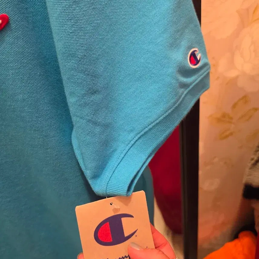 [BUNJANG] Champion Big Logo Polo Shirt / 7/48 CHAMPION 챔피온 빅 로고 카라 티셔츠