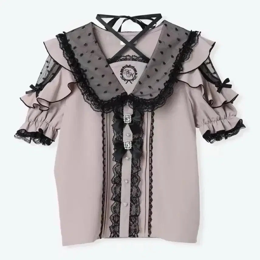 [BUNJANG] Noemie Sailor Off-Shoulder Blouse - Pink/Black / 노에미 세일러 오프숄더 블라우스 핑크 검핑 noemie 지뢰계 양산형
